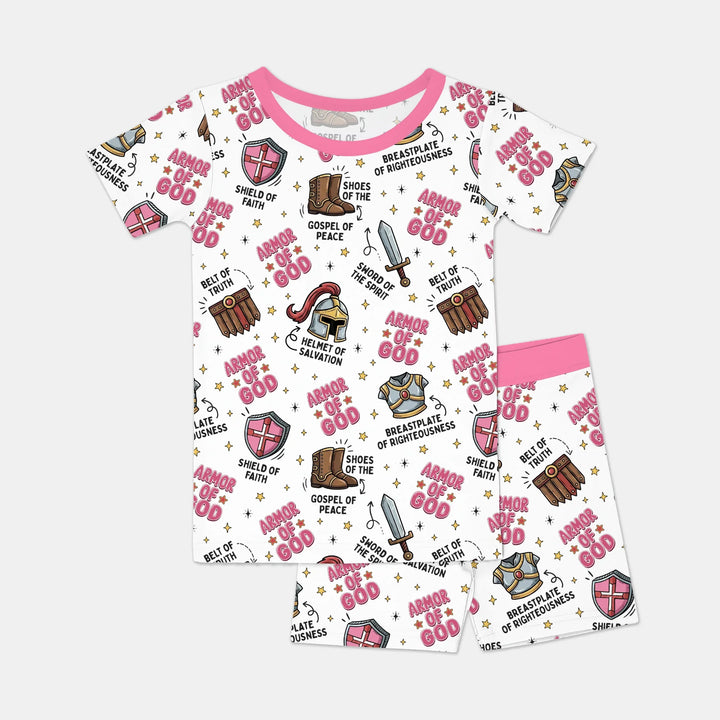 Template Zweiteiliges Pyjama-Set mit kurzen Ärmeln und Shorts