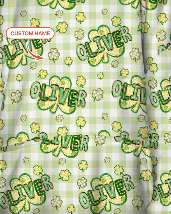 Lucky Shamrock Personalisierbarer Bambus-Deckenhoodie