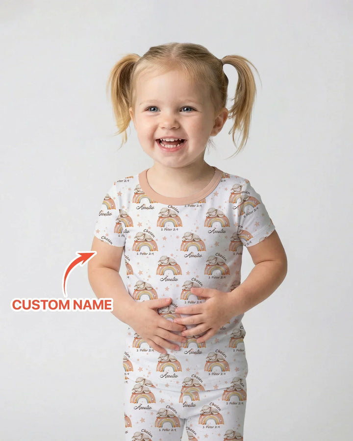 Zweiteiliges, kurzärmliges Pyjama-Set mit Marienkäfern
