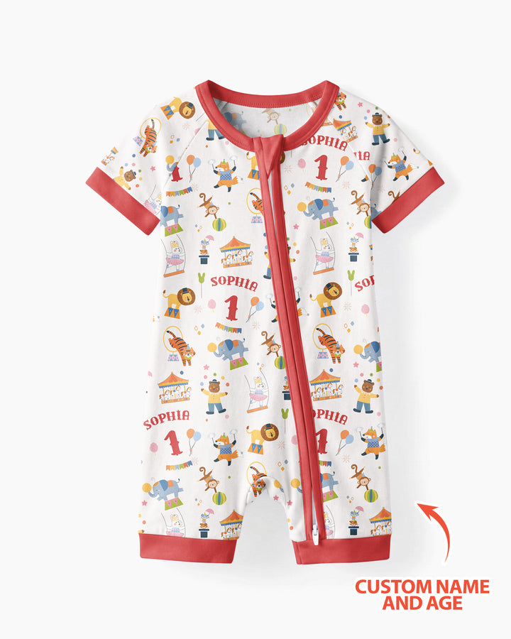 Custom Name Birthday Circus Bamboo Shorty Zippy