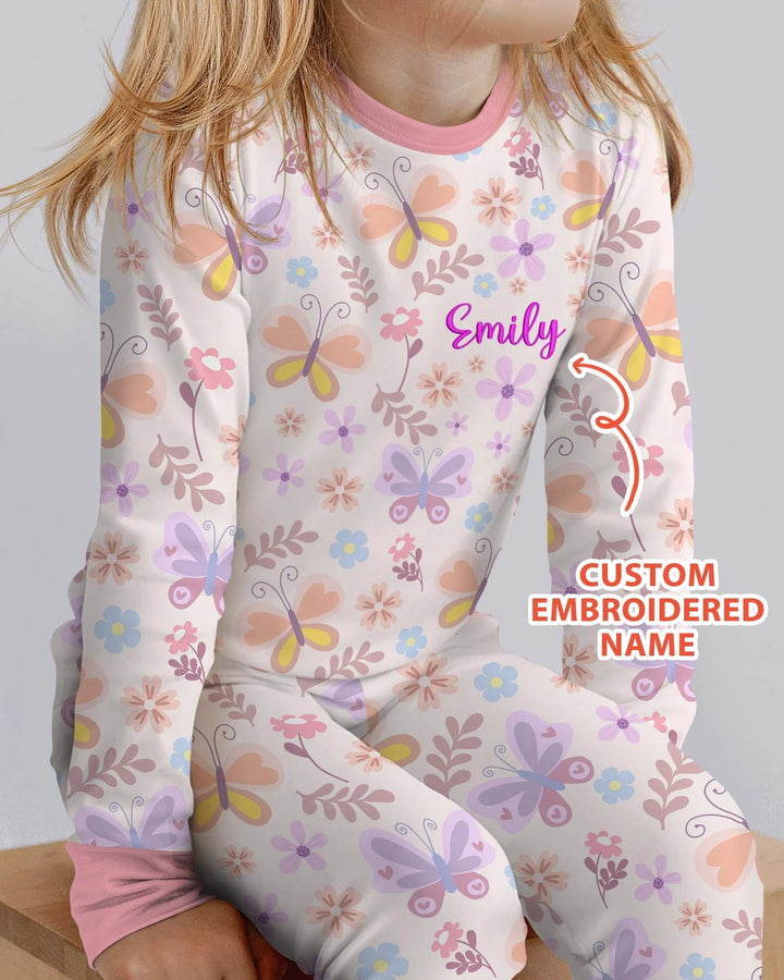 Zweiteiliges Langarm-Pyjama-Set mit Sommerfrüchten