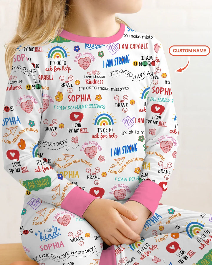 Zweiteiliges Langarm-Pyjama-Set mit Sommerfrüchten