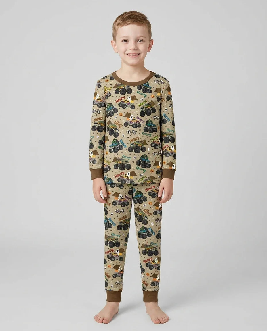 Zweiteiliges Langarm-Pyjama-Set mit Sommerfrüchten