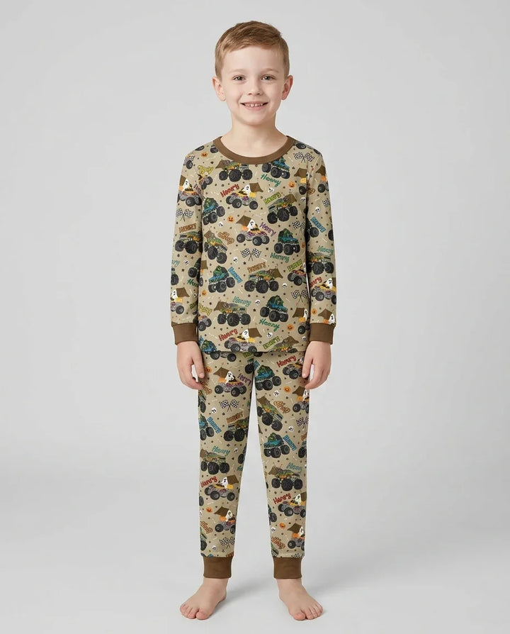 Zweiteiliges Langarm-Pyjama-Set mit Sommerfrüchten
