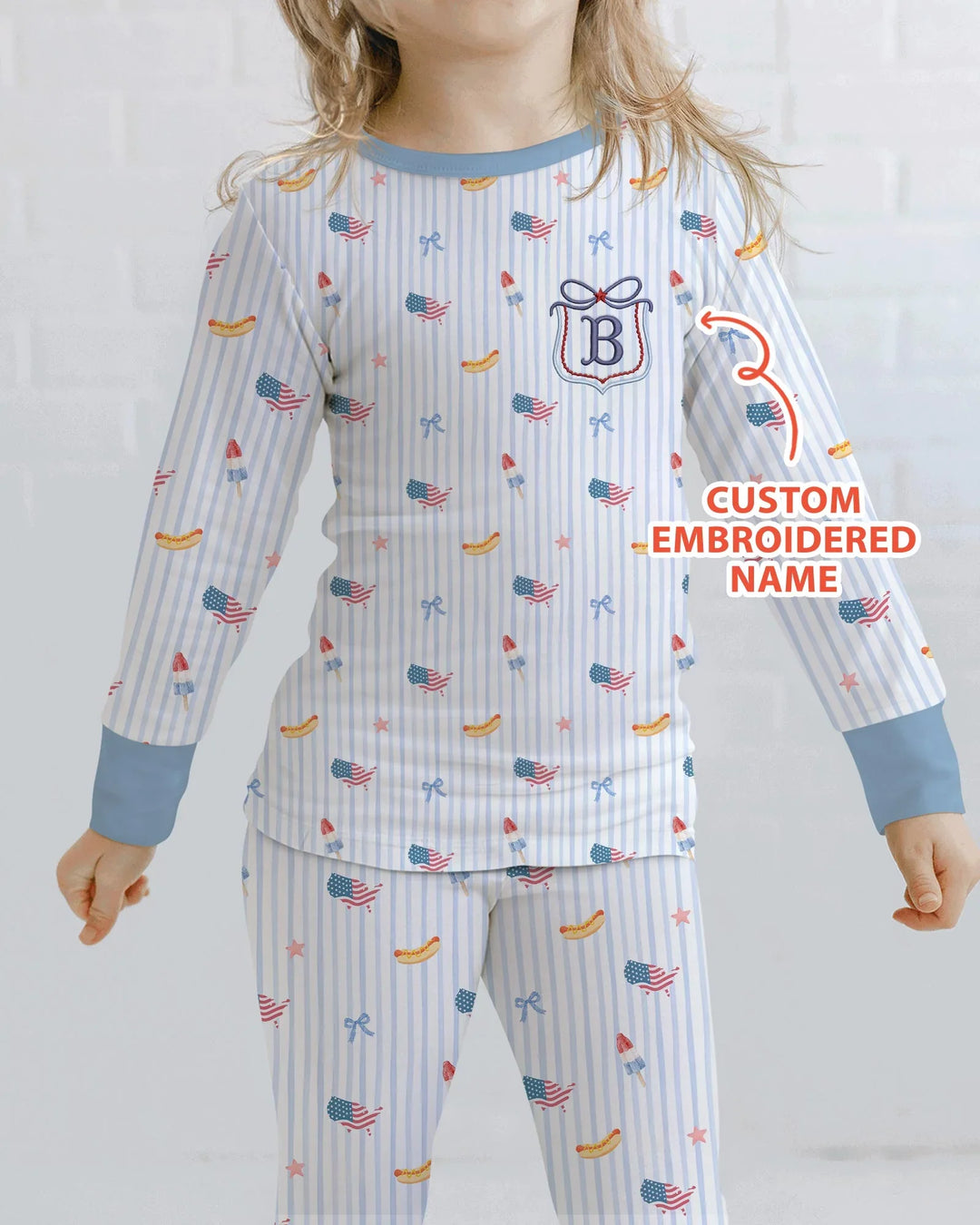 Zweiteiliges Langarm-Pyjama-Set mit Sommerfrüchten
