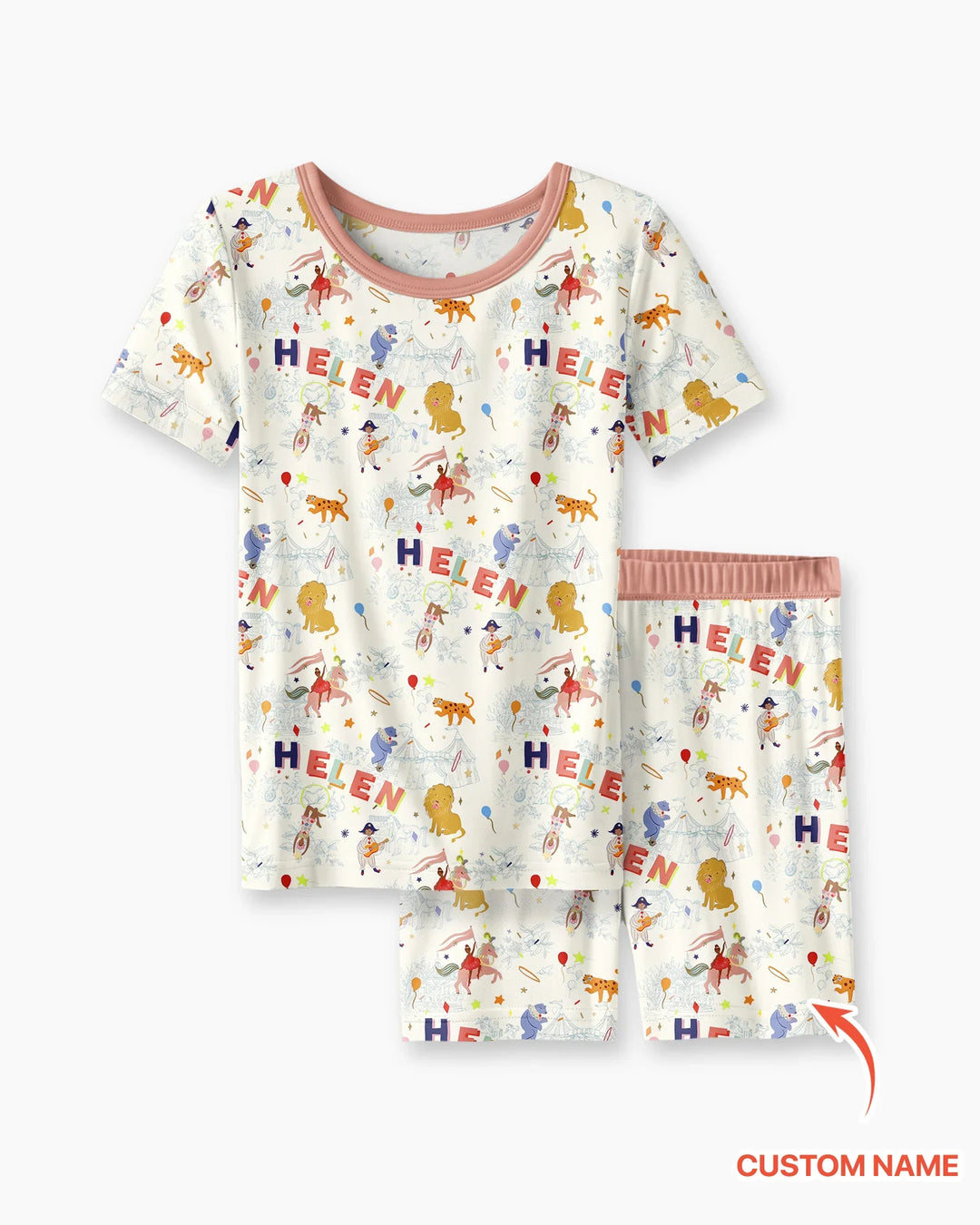 Zweiteiliges Pyjama-Set mit kurzen Ärmeln und Shorts im Sommer-Design