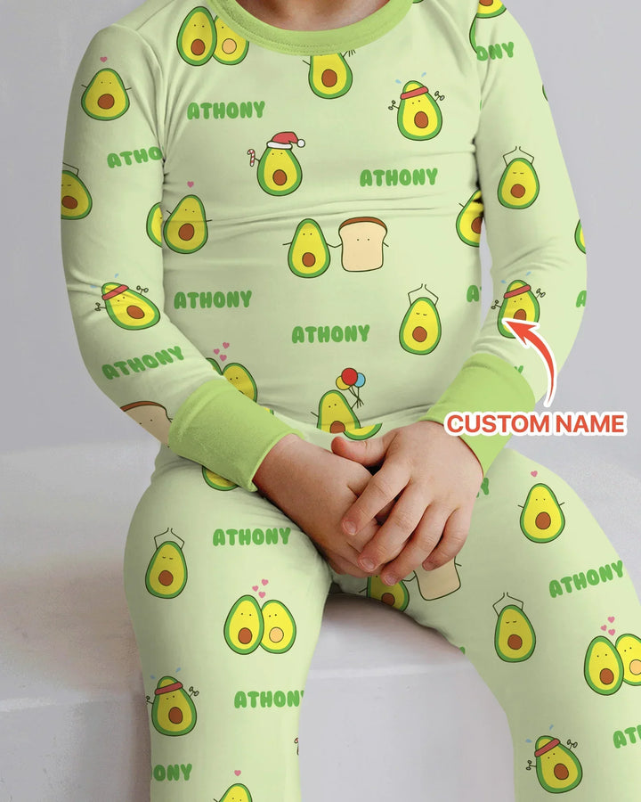 Zweiteiliges Langarm-Pyjama-Set mit Sommerfrüchten