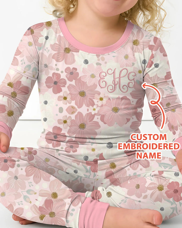 Zweiteiliges Langarm-Pyjama-Set mit Sommerfrüchten