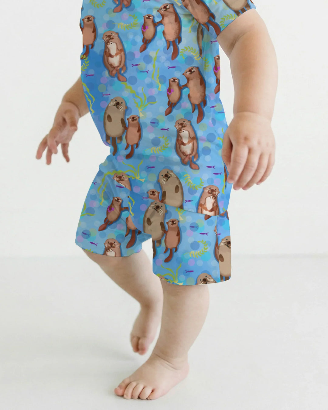 Template Zweiteiliges Pyjama-Set mit kurzen Ärmeln und Shorts