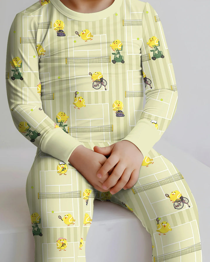 Zweiteiliges Langarm-Pyjama-Set mit Sommerfrüchten