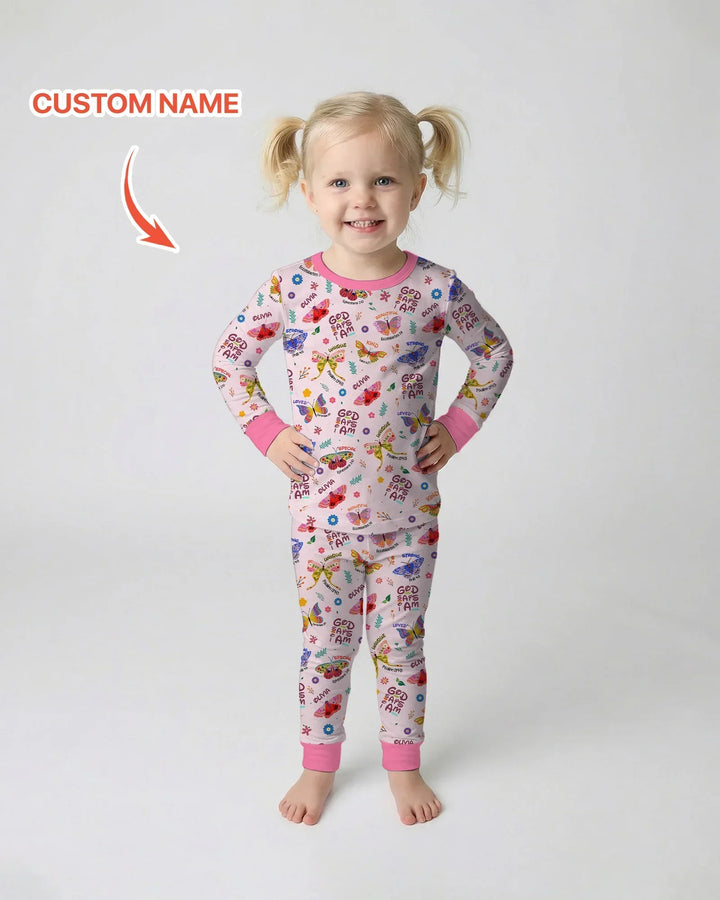 Zweiteiliges Langarm-Pyjama-Set mit Sommerfrüchten