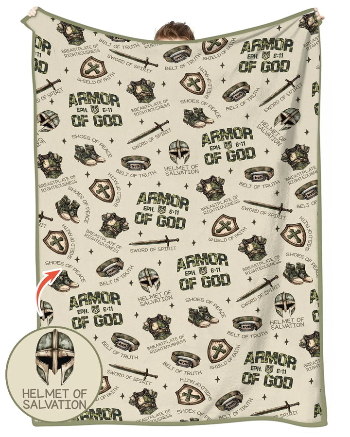 Camo Armor Of God Bamboo Blanket