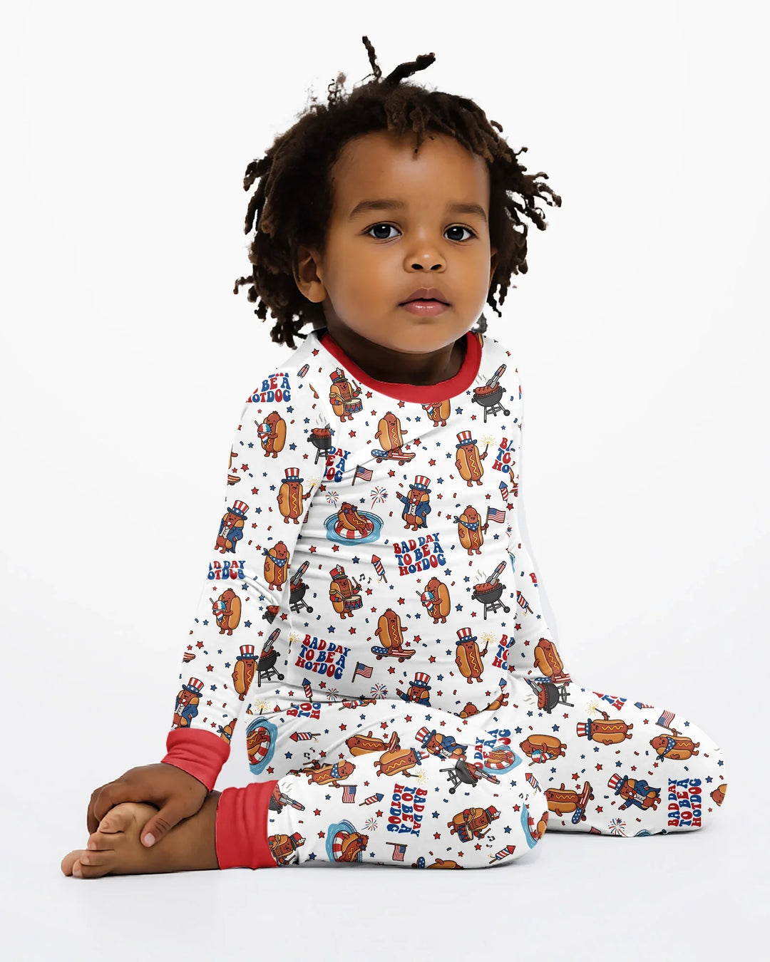 Zweiteiliges Langarm-Pyjama-Set mit Sommerfrüchten