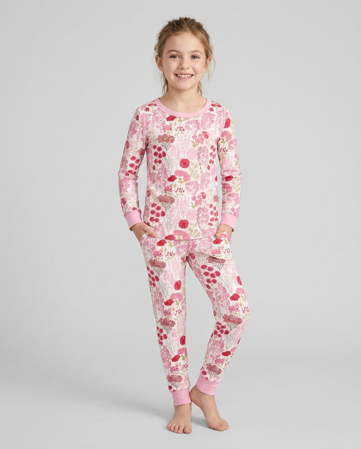 Zweiteiliges Langarm-Pyjama-Set mit Sommerfrüchten
