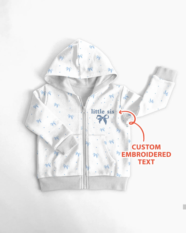 Custom Embroidered Name Mommy and Girls Matching Bamboo Zip Hoodie