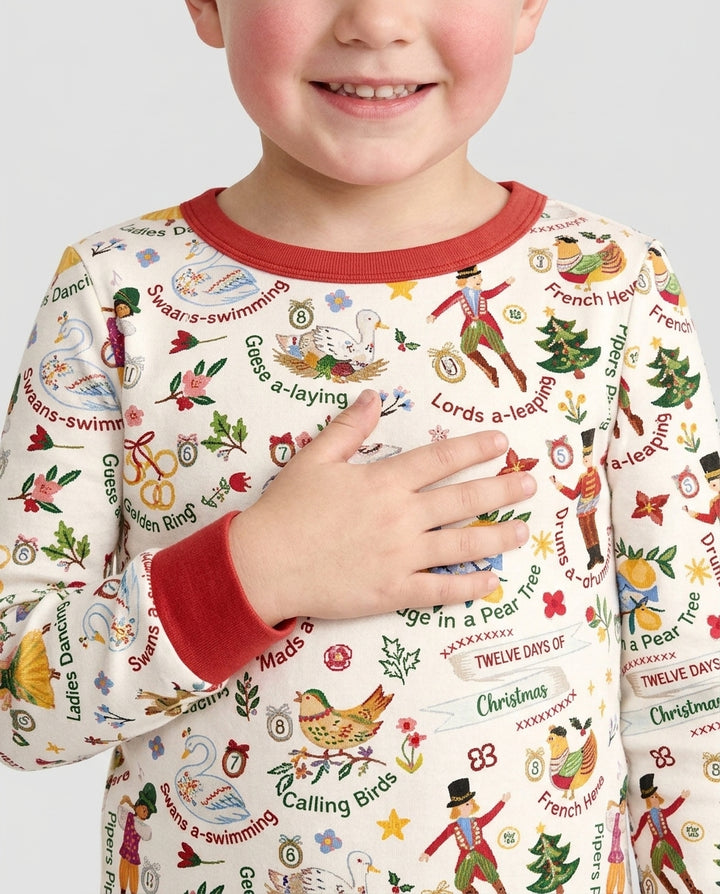 The 12 Days of Christmas Bamboo Two Piece Long Sleeve Pajama Set