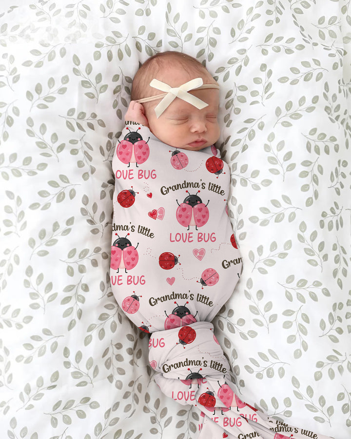 Grandma's Little Love Bug swaddle blanket