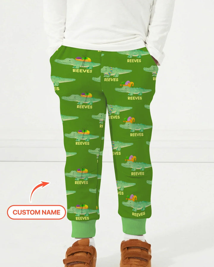 Benutzerdefinierter Name Mardi Gras Gator Bambus-Jogger
