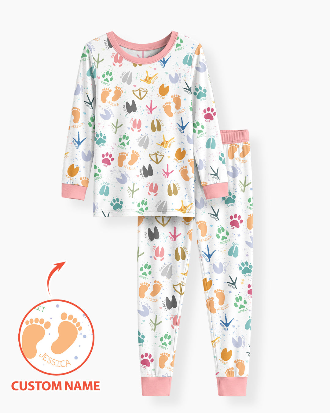 Zweiteiliges Langarm-Pyjama-Set mit Sommerfrüchten