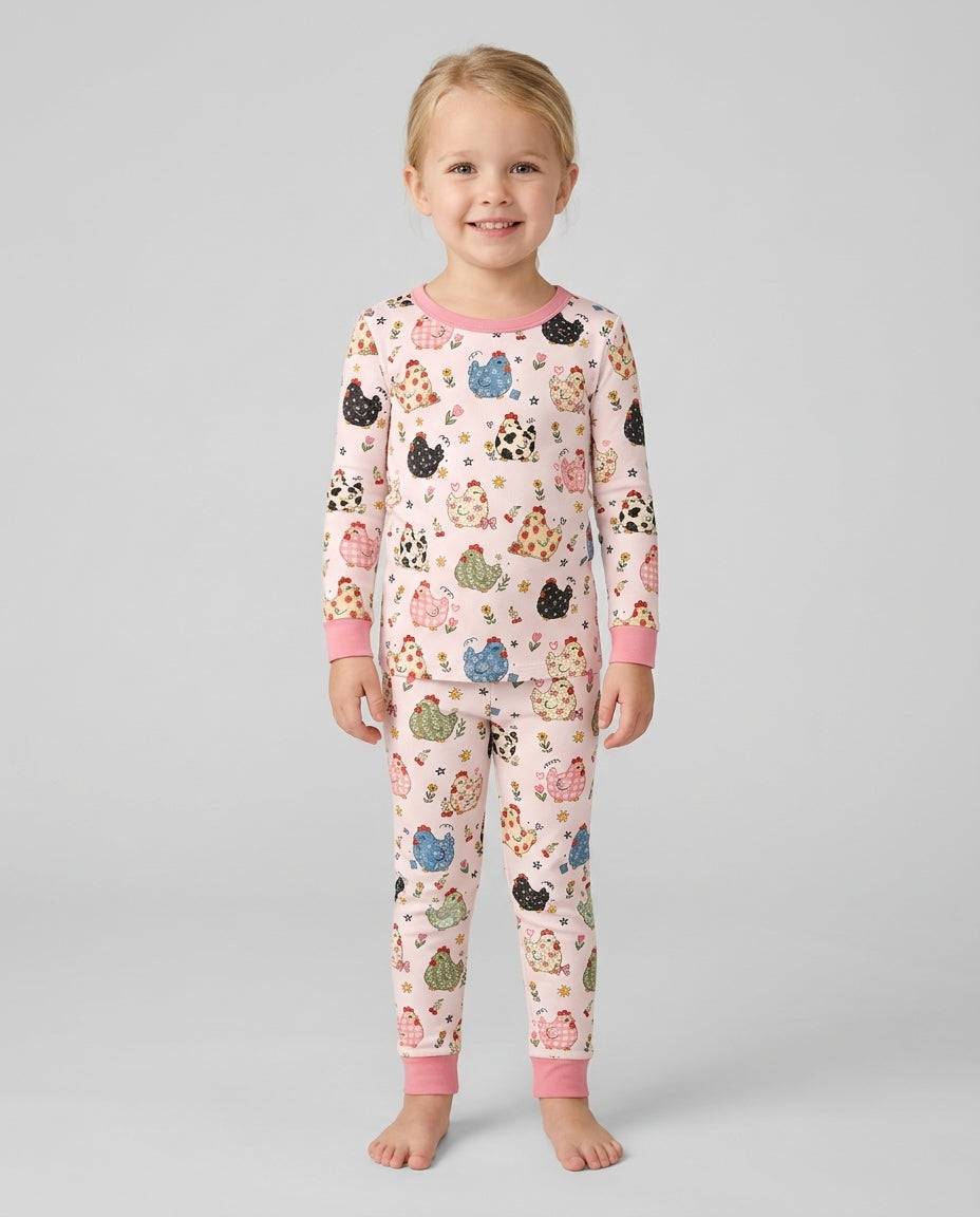 Chicken Lover Bamboo Two Piece Long Sleeve Pajama Set