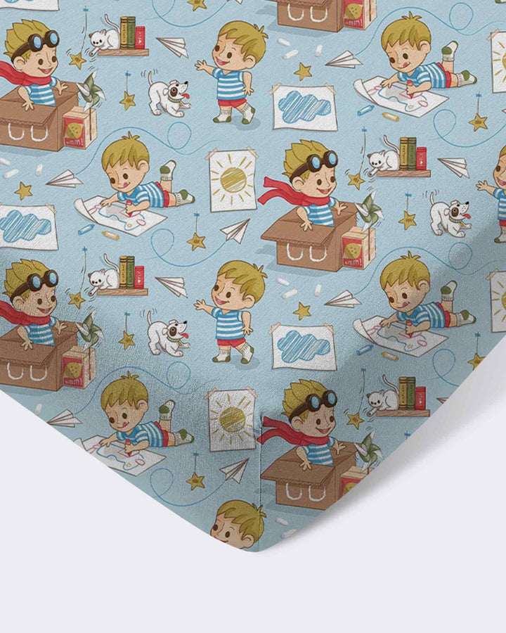Tiny Explorer Tales Bamboo Fitted Crib Sheet
