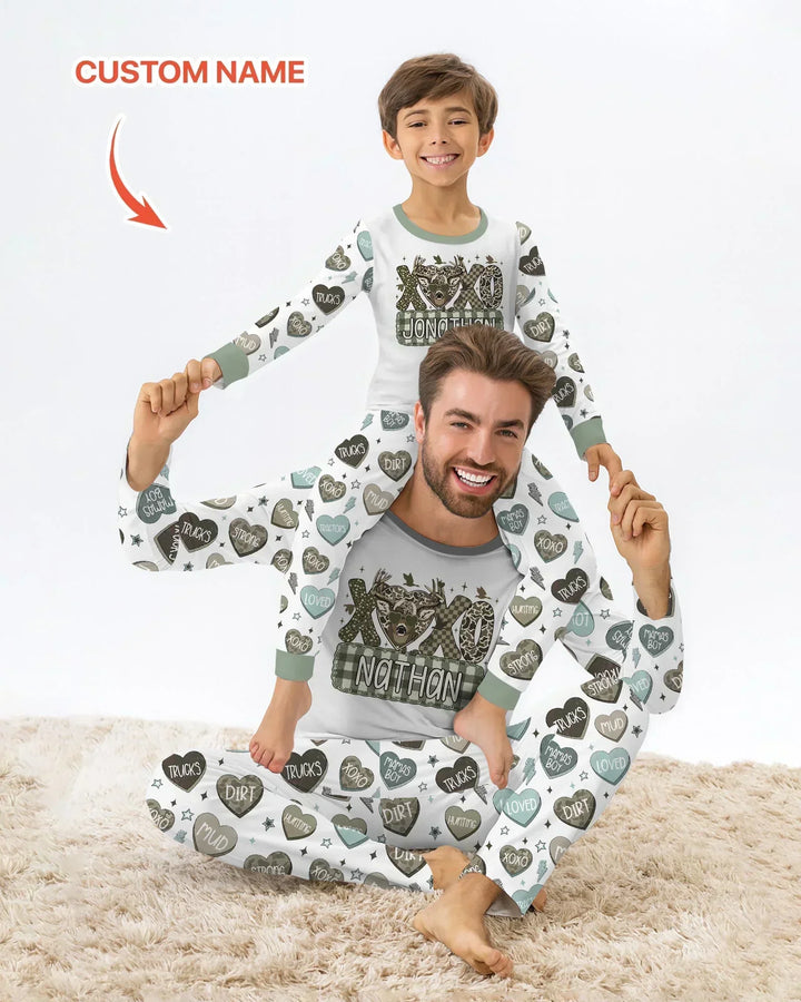 Zweiteiliges Langarm-Pyjama-Set mit Sommerfrüchten
