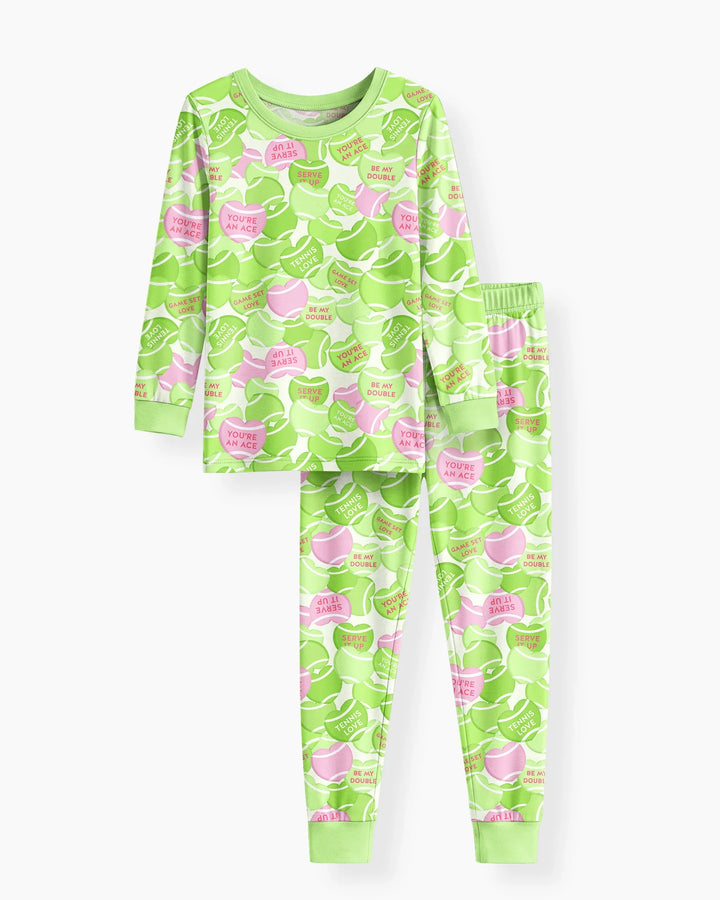 Zweiteiliges Langarm-Pyjama-Set mit Sommerfrüchten