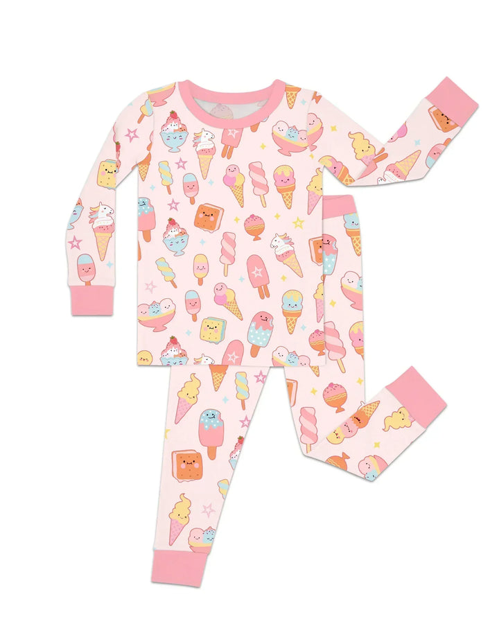 Zweiteiliges Langarm-Pyjama-Set mit Sommerfrüchten