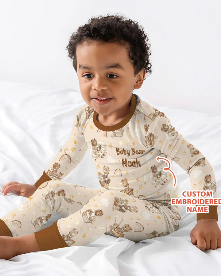 Zweiteiliges Langarm-Pyjama-Set mit Sommerfrüchten