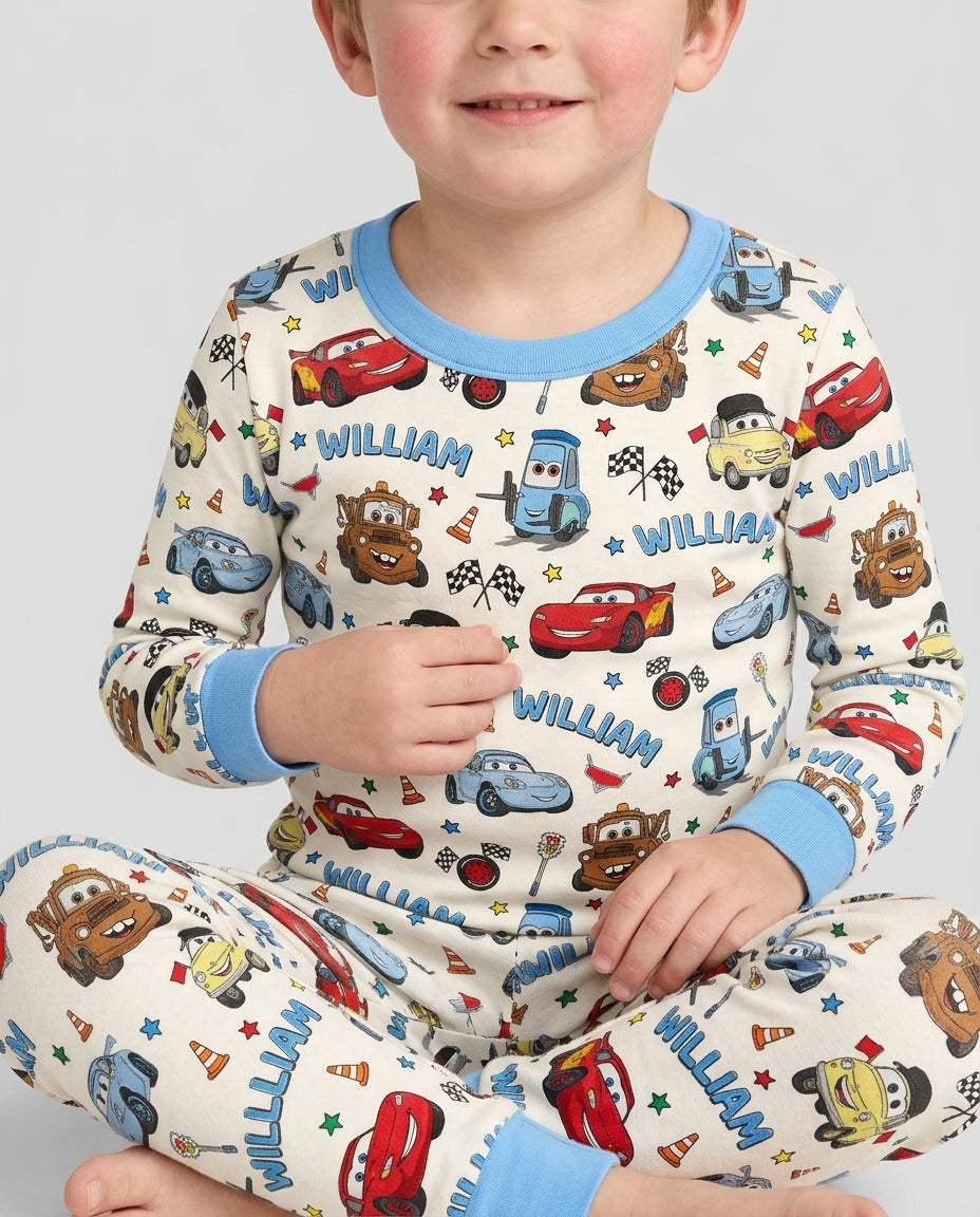 Car Movie Bamboo Two Piece Long Sleeve Pajama Set