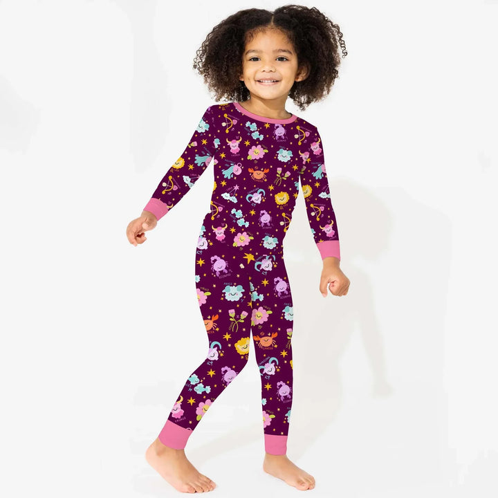 Zweiteiliges Langarm-Pyjama-Set mit Sommerfrüchten