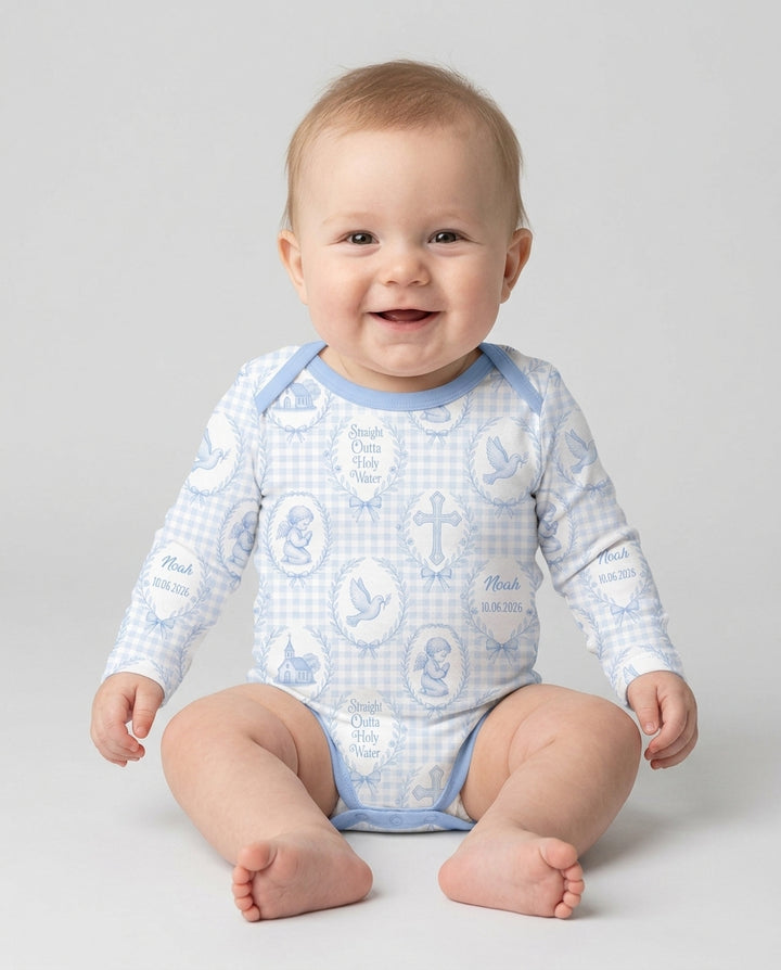 Gerippte Babykleidung mit individuellem Foto - Weich &amp; Skizzenhaft