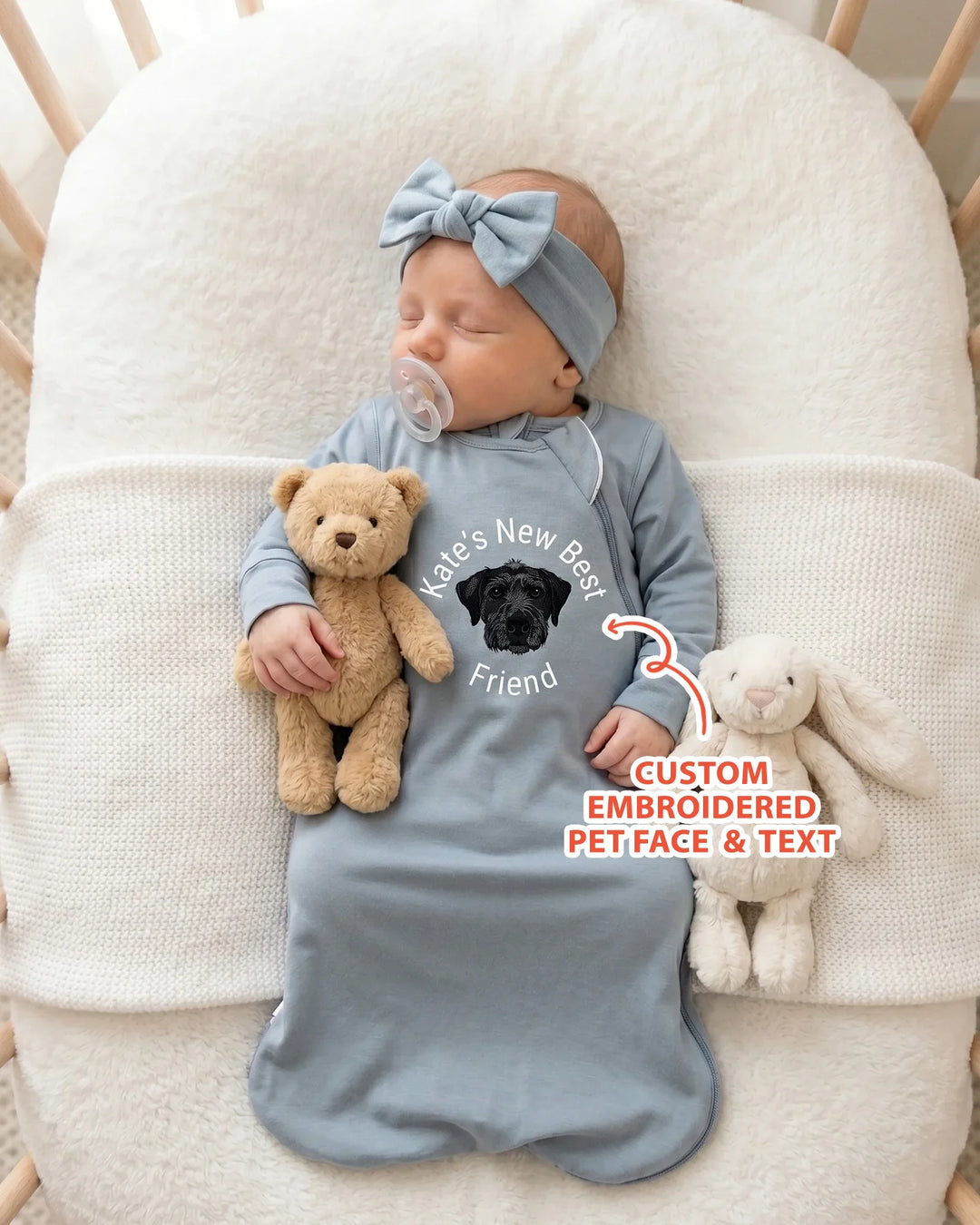 Gerippte Babykleidung mit individuellem Foto - Weich &amp; Skizzenhaft