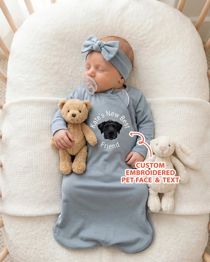 Gerippte Babykleidung mit individuellem Foto - Weich &amp; Skizzenhaft