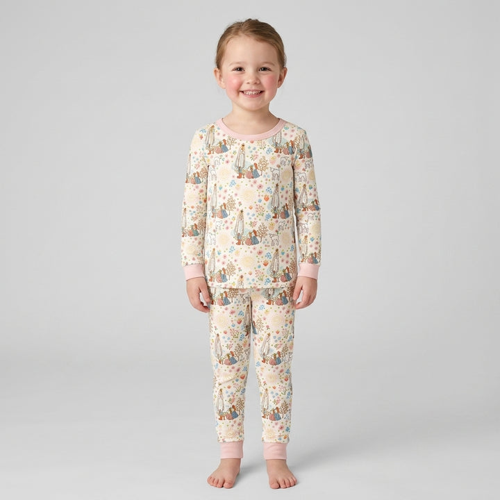 Our Lady of Fatima Bamboo Two Piece Long Sleeve Pajama Set
