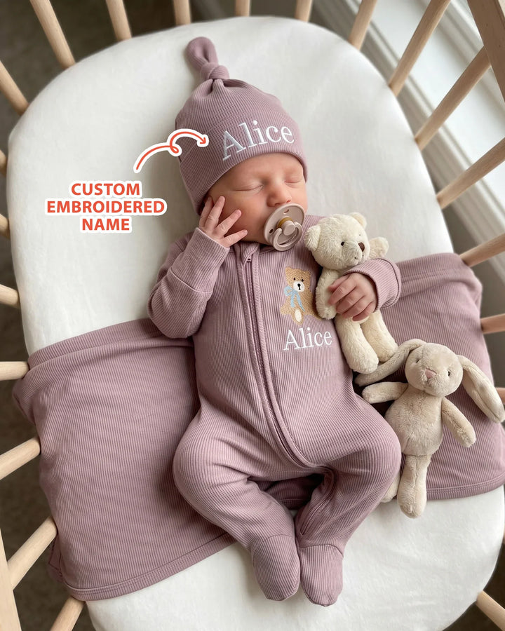 Gerippte Babykleidung mit individuellem Foto - Weich &amp; Skizzenhaft