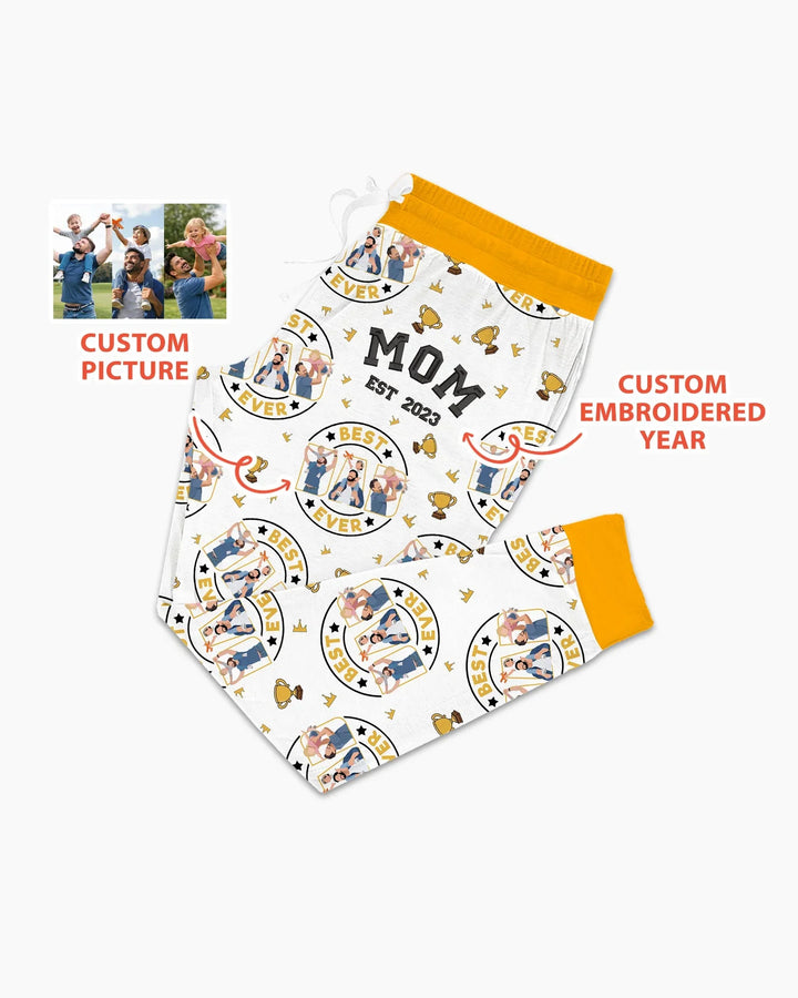 Personalisiertes Familien-Pyjama-Set aus Bambus für Damen mit Stickerei zum Vatertag