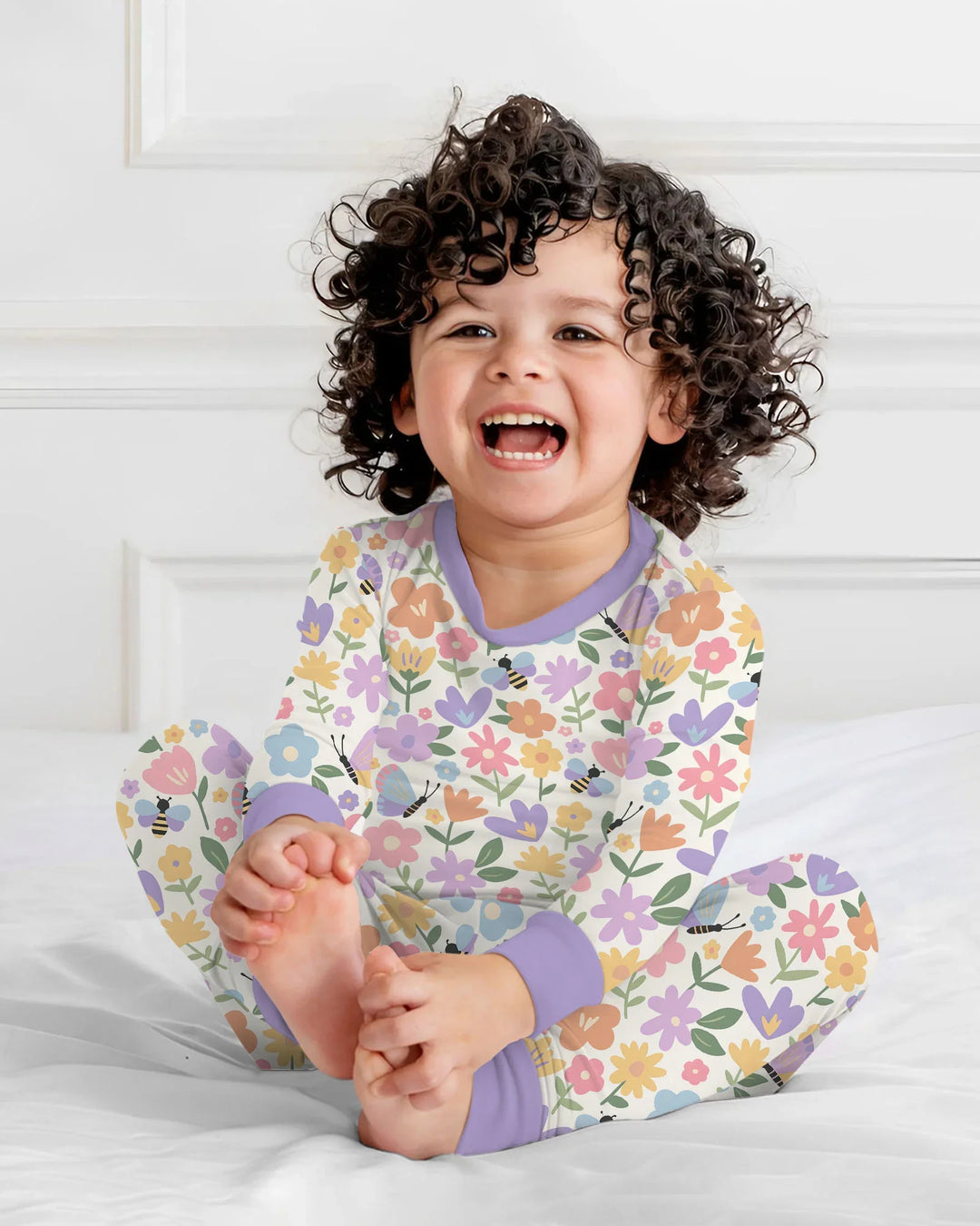 Flower Gardens Bamboo Two Piece Long Sleeve Pajama Set