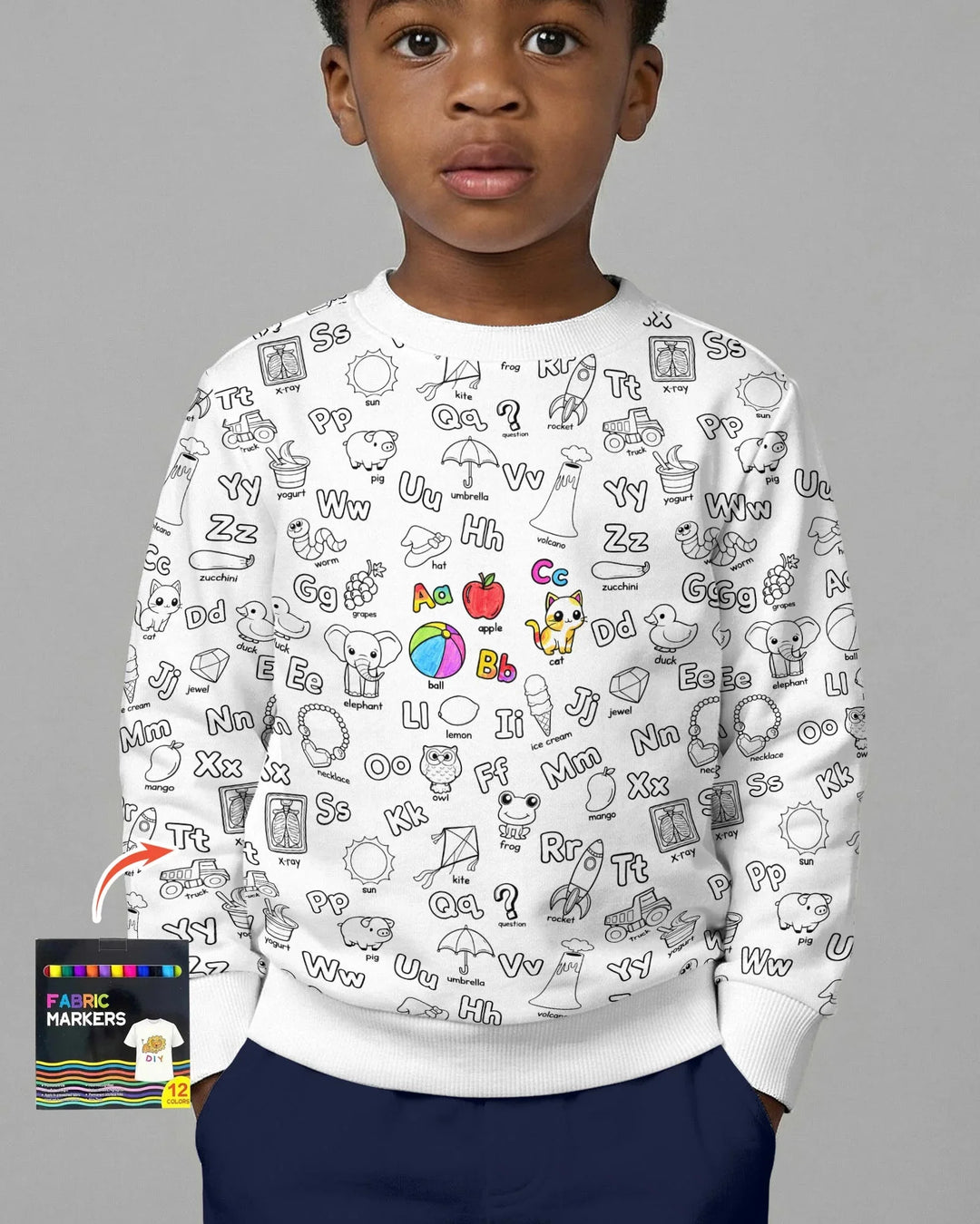 All Colorable Alphabet Bambus-Rundhals-Sweatshirt