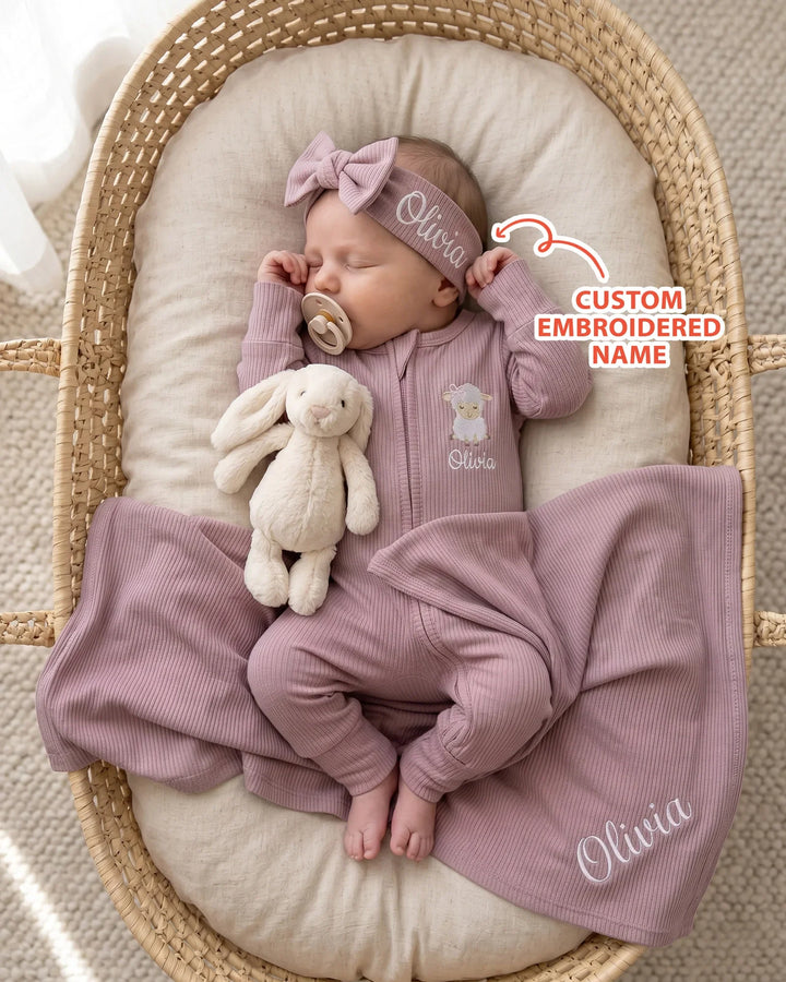 Gerippte Babykleidung mit individuellem Foto - Weich &amp; Skizzenhaft