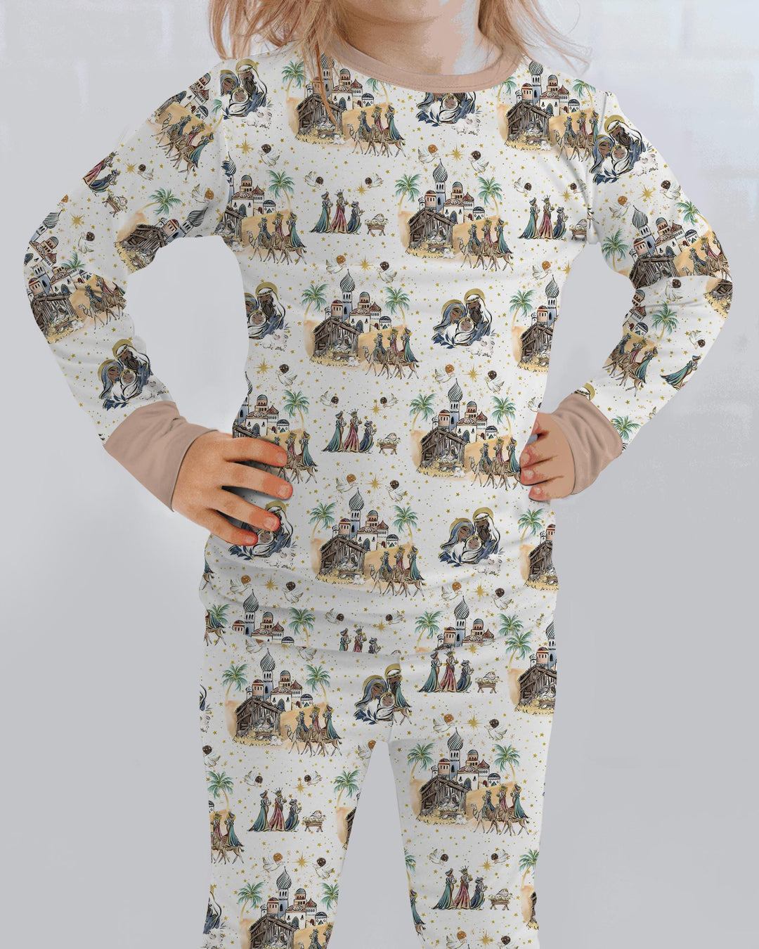 Zweiteiliges Langarm-Pyjama-Set mit Sommerfrüchten