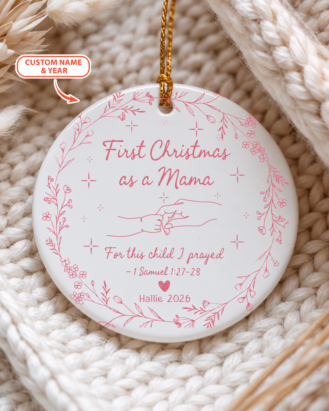 Christian First Christmas Mama Ceramic Ornament