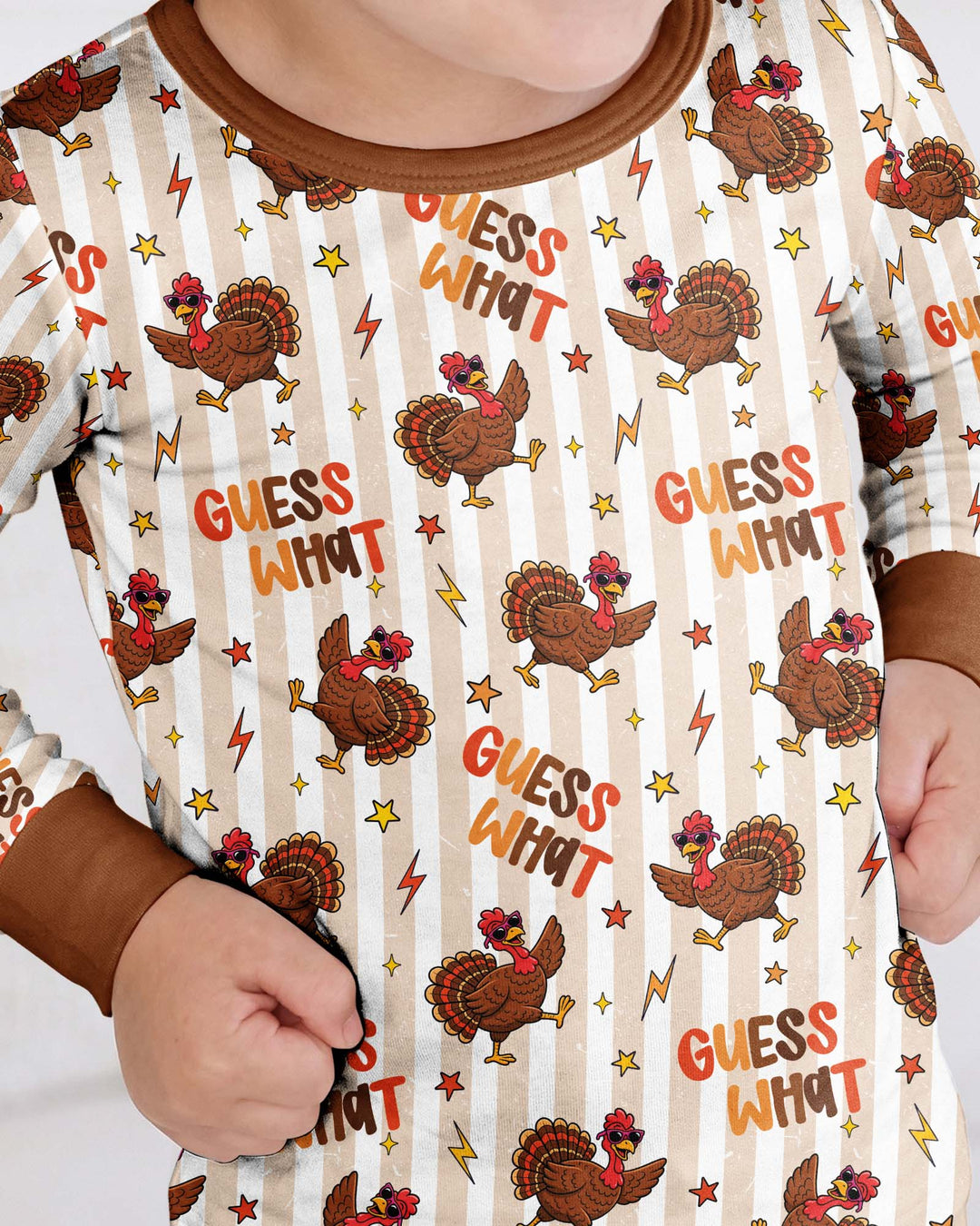 Guess What Turkey Butt Bamboo Two Piece Long Sleeve Pajama Set