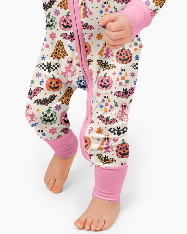 Funky Retro Ghosts Bamboo Convertible Zippy