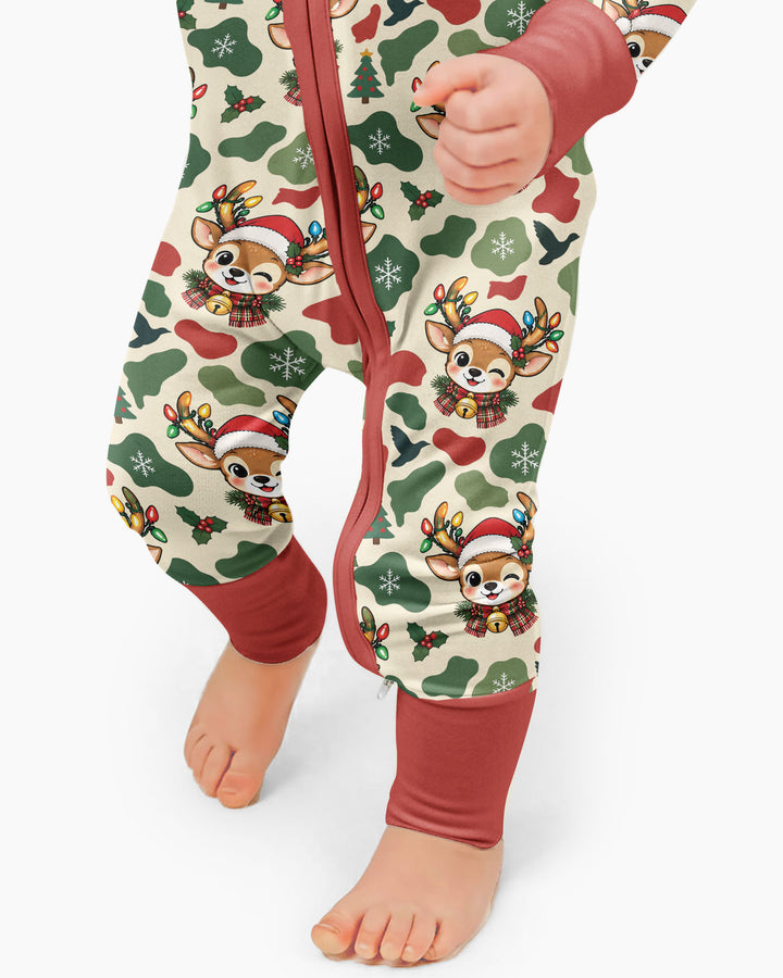 Christmas Deer Hunting Camo Bamboo Convertible Zippy