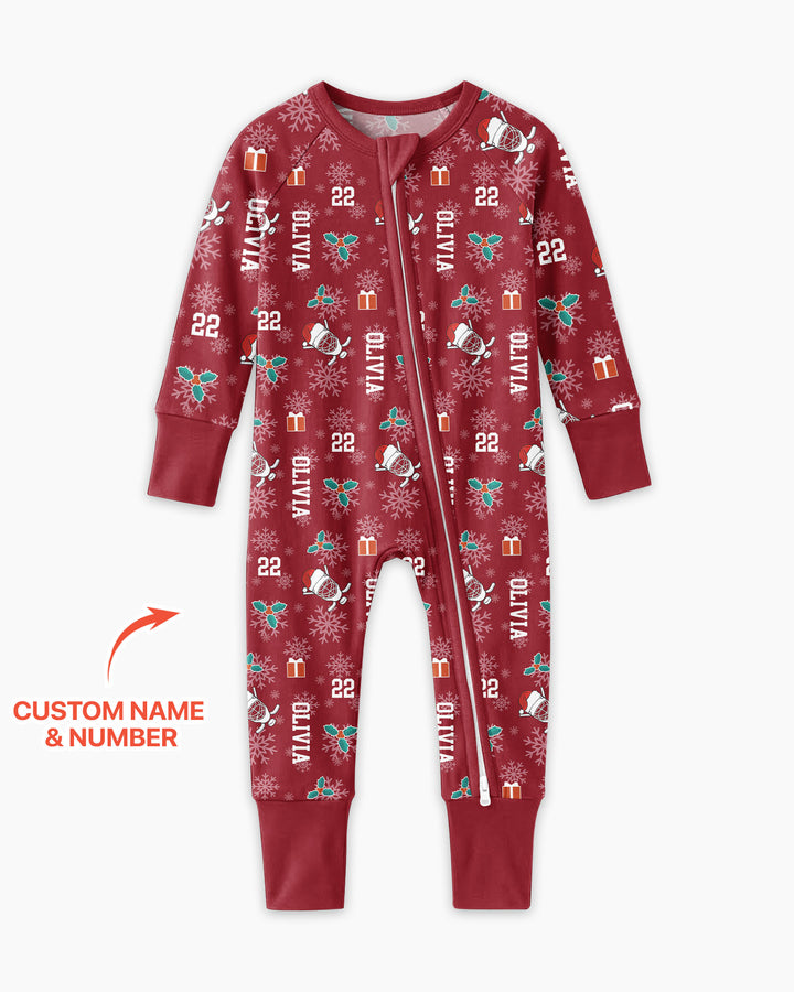 Custom Name Hockey Holiday Bamboo Convertible Zippy