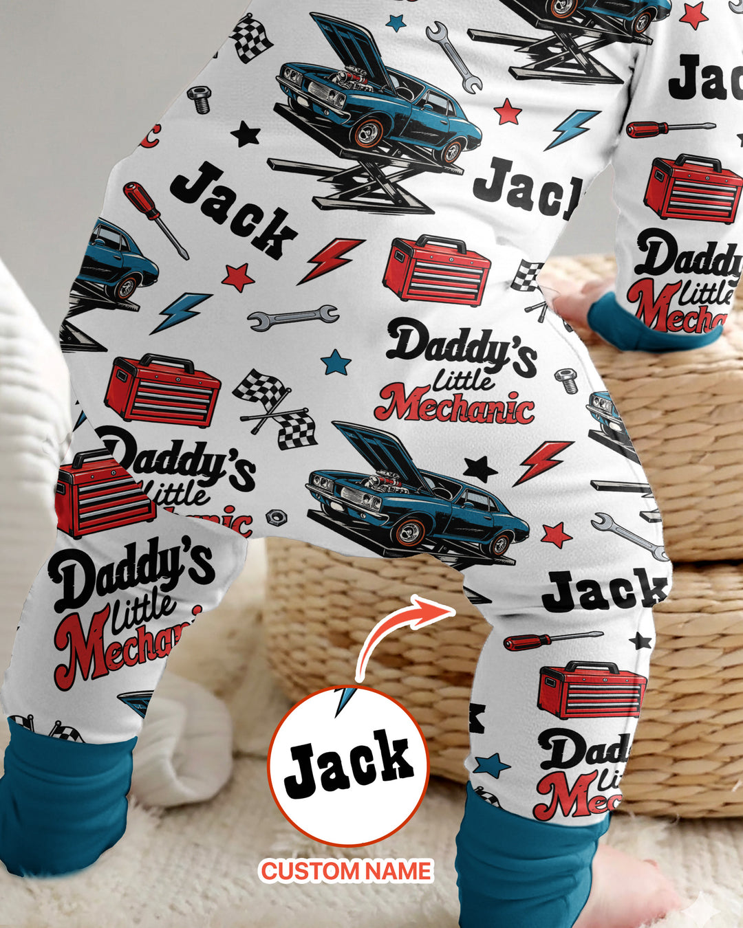 Custom Name Daddy's Little Mechanic Bamboo Convertible Zippy