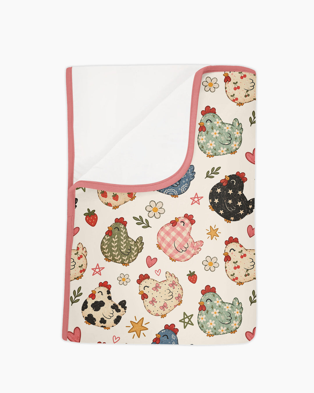 Playful Farm Chicken Bamboo Blanket