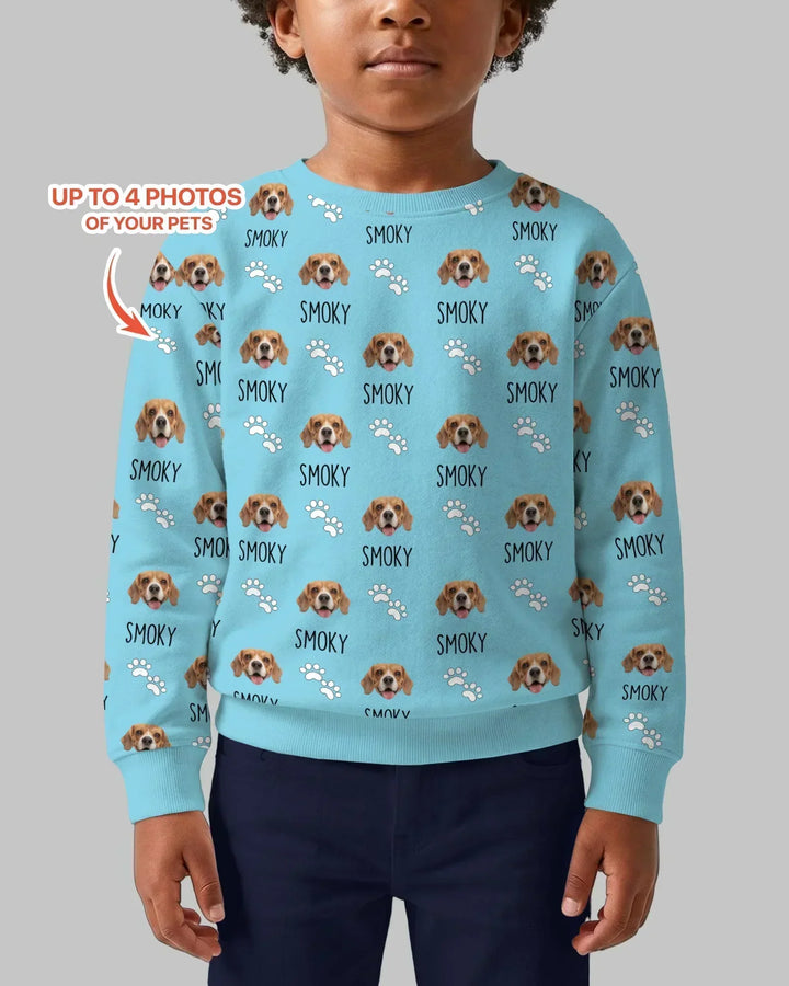 Personalisiertes Sweatshirt aus Bambus mit Namen und Haustierfotos