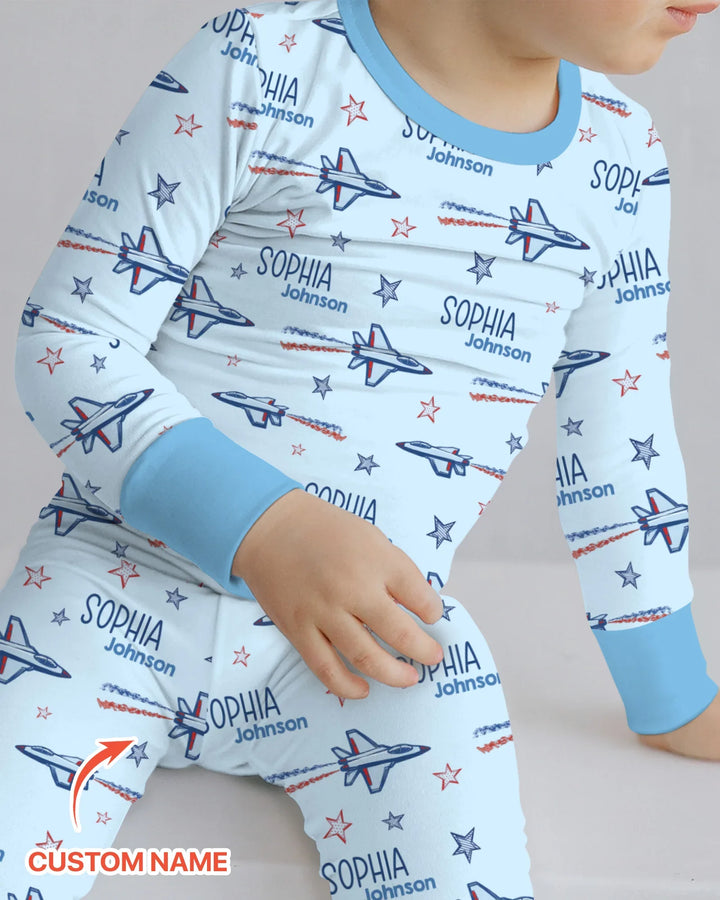 Zweiteiliges Langarm-Pyjama-Set mit Sommerfrüchten